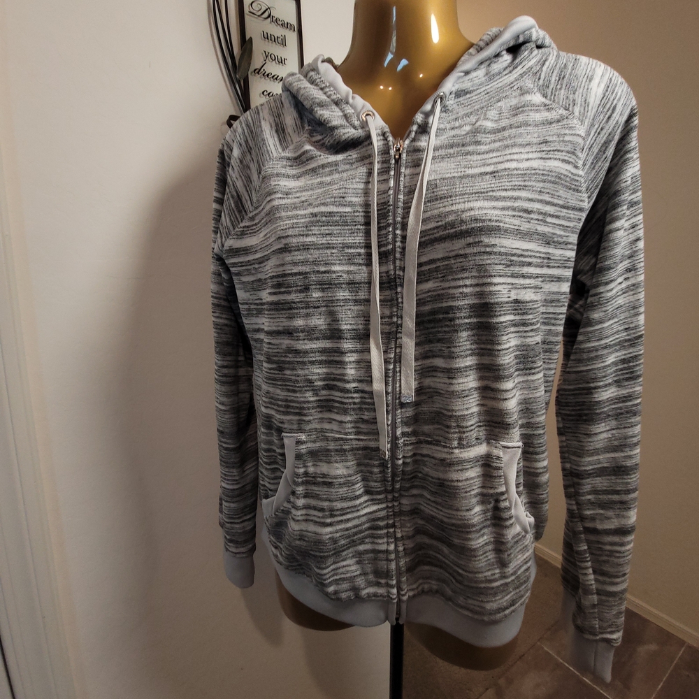 Juicy Couture Striped Gray Women's Hoodie Y2K